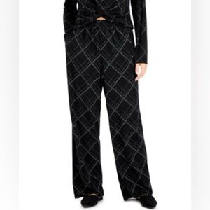 Sale JONES NY Elegant Plaid Checkered Black White Diamond Print Palazzo Pants XL